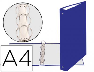 [EXA51372-E] Carpeta de 4 anillas 30mm redondas exacompta din a4 carton forrado azul.