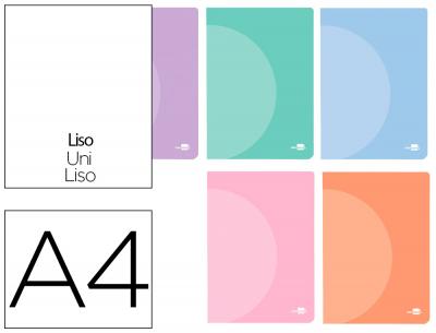 [LF24] Libreta liderpapel 360 tapa de plastico a4 48 hojas 90g/m2 liso sin margen colores pastel surtidos.
