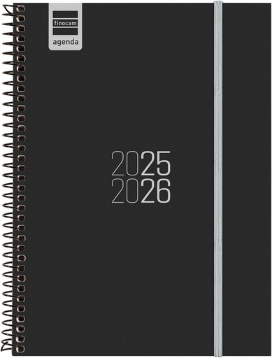 [633096026] Finocam - Agenda Espir Curso 2025 2026 Semana Vista Horizontal Septiembre 2025- Agosto 2026 (12 meses) Negro Catalán
