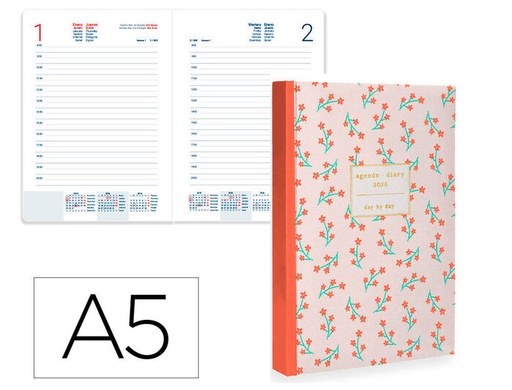 [LID173246] AGENDA ENCUADERNADA LIDERPAPEL CRETA 150X210 MM 2026 DIA PAGINA NEGRO PAPEL 70 GR FSC