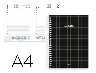 [LID173279] AGENDA ENCUADERNADA LIDERPAPEL MYKONOS 150X210 MM 2026 DIA PAGINA AZUL OSCURO PAPEL 70 GR FSC