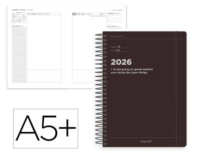 [LID173282] AGENDA ENCUADERNADA LIDERPAPEL MYKONOS 150X210 MM 2026 DIA PAGINA VERDE CLARO PAPEL 70 GR FSC