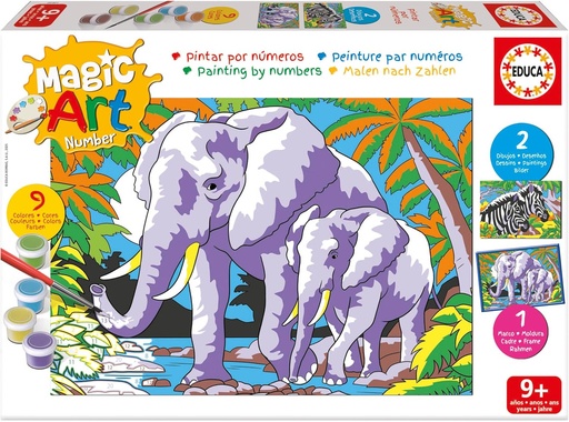 [E20301] NUMBER ART +9 ANIMAL.SALVAJE EDUCA 20301