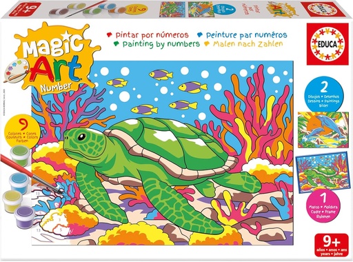 [E20407] NUMBER ART +9 ANIMALES MARIN EDUCA 20407