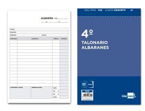 [T215] Talonario liderpapel albaran cuarto natural original y copia t215.