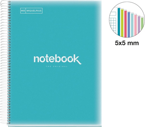 [MIQ46083] NOTEBOOK8 A4 160F 90GR QUAD 5X5 MICROPERFOREADO AZUL