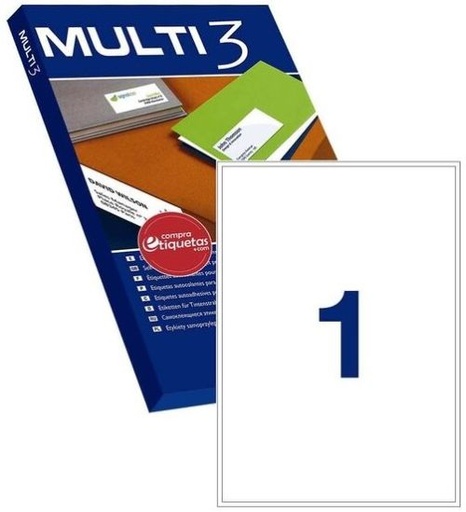 [8410782047148] C/100 FULLS ETIQUETAS FT/IM A4 210X297 MULTI3 CANTOS RECTOS