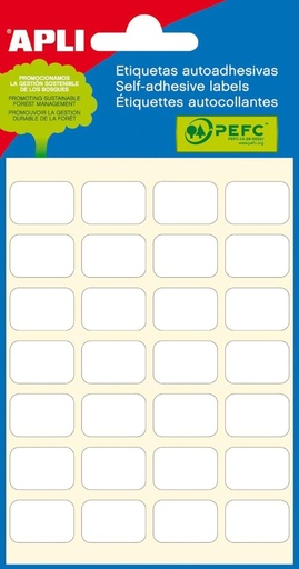 [8410782026709] MINI BOLSA ETIQUETAS ADHESIVAS 12X18 APLI CANTOS ROMOS