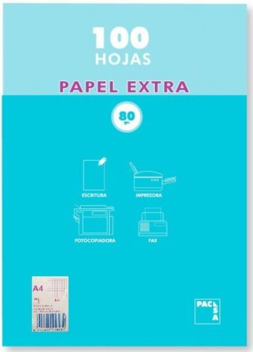 [8412855218134] PAQUETE A4 100H 80G CUAD.4X4 PACSA SENSE MARGEN