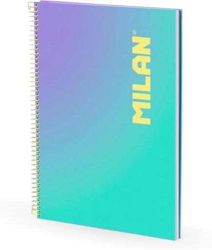 [MIL57143E90-SNGR] Cuaderno A4 con espiral y tapa dura, papel cuadriculado, 90 hojas de 95gr/m², colección Sunset MILAN