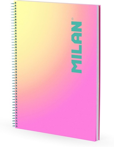 [MIL57143E90-SNP] Cuaderno A4 con espiral y tapa dura, papel cuadriculado, 90 hojas de 95gr/m², colección Sunset