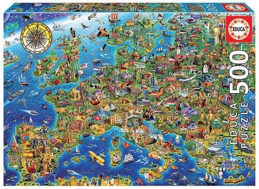 [E17962] PUZZLE 500 MAPA DE EUROPA FSC(R) EDUCA 17962