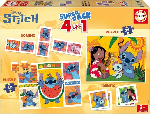 [E20474] JUEGO SUPERPACK 4in1 STITCH FSC  EDUCA 20474