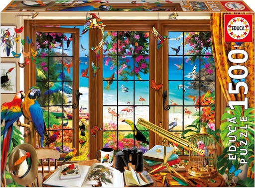 [E20333] PUZZLE 1500 VENTANA OBSERVADOR AVES EDUCA 20333