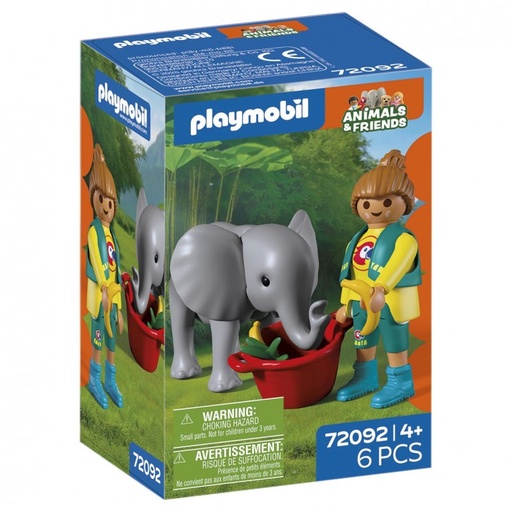 [PL72092] Zoo: Elefante bebé y cuidadora PLAYMOBIL 72092