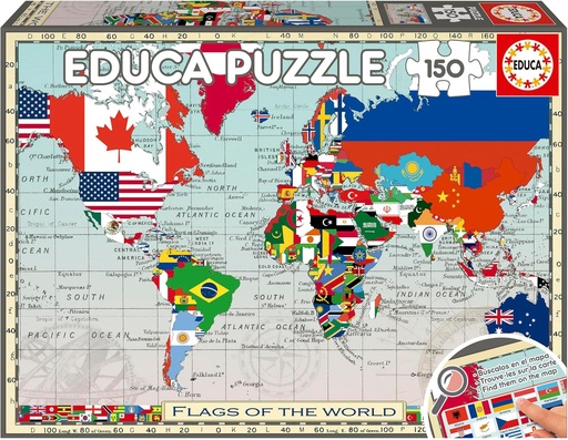 [E20480] 150 GEOPUZZLES BANDERAS MU F EDUCA 20480