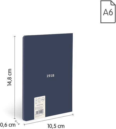 [MIL57263-G48-B] LLIBRETA A6 AZUL 48H. QUADRICULA  57263G48B