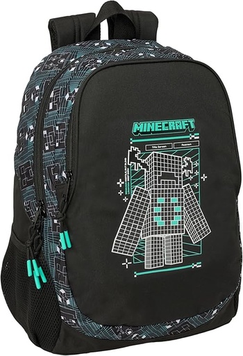 [612619665] MOCHILA ADAPT.CARRO MINECRAFT "SCREEN" SAFTA 612619665 32x44x4cm