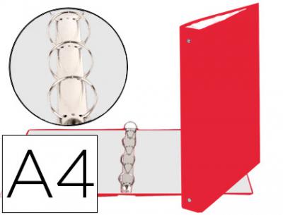 [51375E] CARPETA DE 4 ANILLAS 30MM REDONDAS EXACOMPTA DIN A4 CARTON FORRADO ROJO
