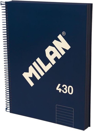 [MIL57142-E120-B] Cuaderno A4 con espiral y tapa dura, papel a líneas (7 mm), 120 hojas de 95 gr/m², colección 430 since 1918, azul
