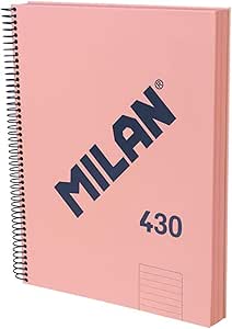 [MIL57142-E120-P] Cuaderno A4 con espiral y tapa dura, papel a líneas (7 mm), 120 hojas de 95 gr/m², colección 430 since 1918, rosa