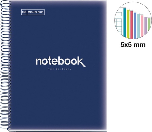 [MIQ46693] NOTEBOOK8 A4 160F 90GR QUAD 5X5 MICROPERFOREADO AZUL
