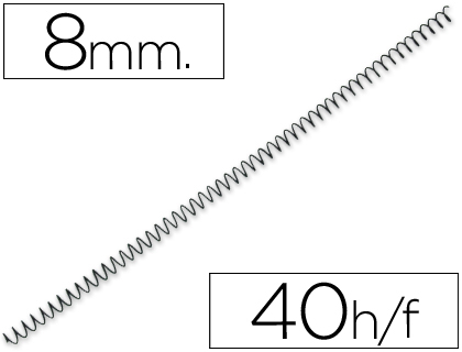 [KF04428] ESPIRAL METALICO Q-CONNECT 64 5:1 8MM 1MM CAJA DE 200 UNIDADES