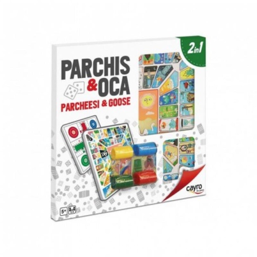 [CAY095] TAB. PARCHÍS - OCA MADERA CON ACC. 40X40 CM. CAYRO 95 JUEGOS DE MESA