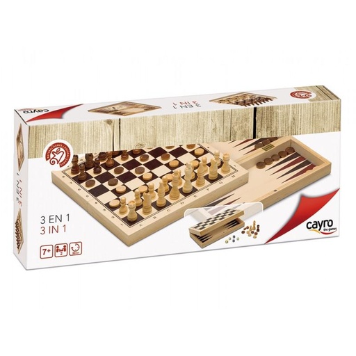 [CAY648] 3 EN 1 AJEDREZ-DAMAS-BACKGAMMON CAY648 JUEGOS DE MESA