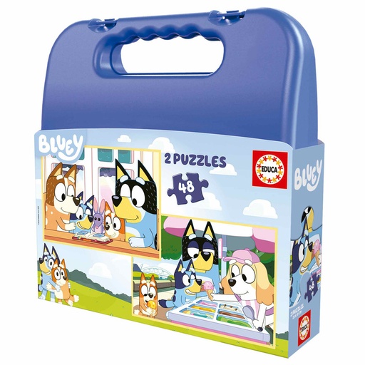 [E19831] PUZZLE MALETA 2x48 BLUEY EDUCA 19831