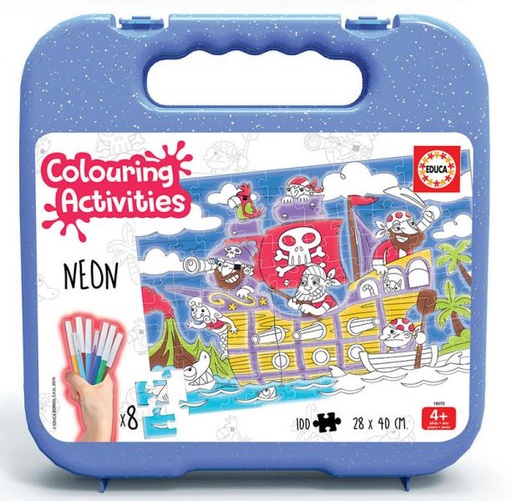 [E18070] PUZZLE 100 PIRATAS COLOURING ACTIV AP EDUCA E18070