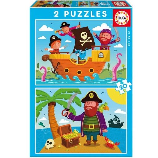 [E17149] PUZZLE 2X20 PIRATAS EDUCA 17149