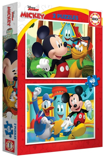 [E19312] PUZZLE 2X48 MICKEY MOUSE FUN HOUSE